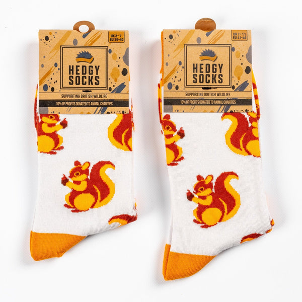 RED SQUIRREL BAMBOO SOCKS - HEDGY SOCKS